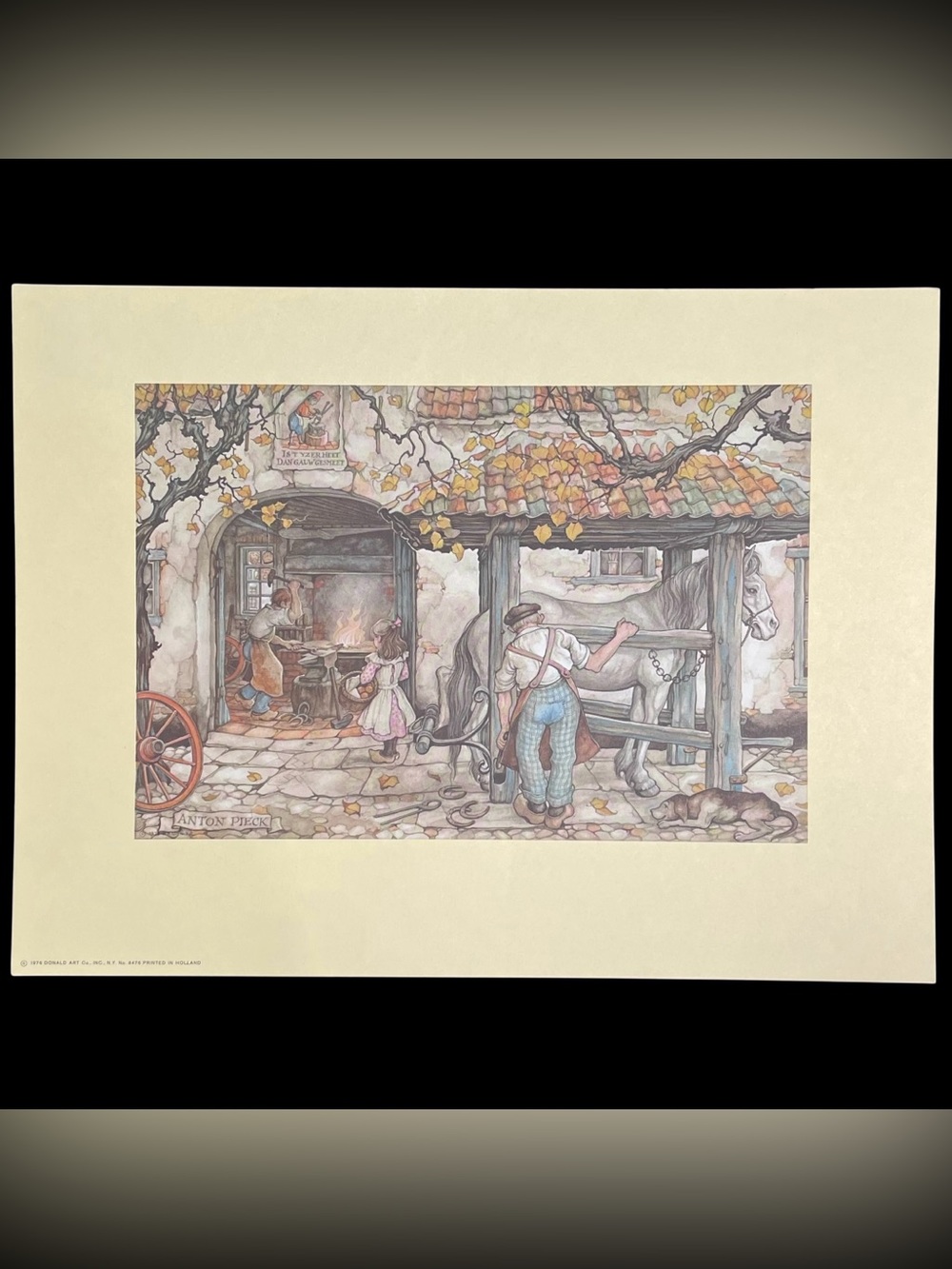 Vintage 1970s Anton Pieck Art Print #8476 Donald Art Company Printed in Holland